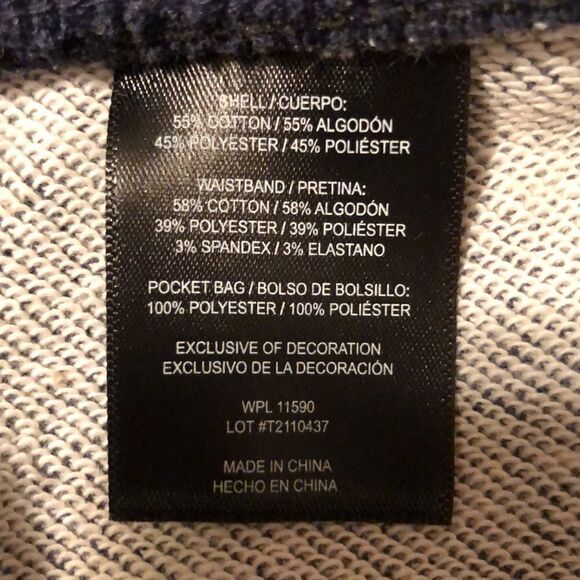 32•Heat L Navy Men’s Cotton Blend French Terry Sweatpants Jogger - Picture 14 of 16